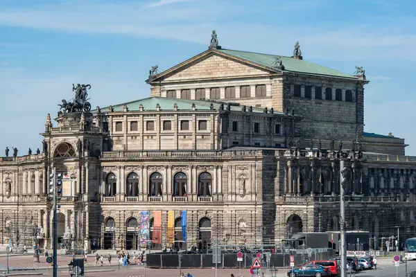 stock image Semperoper opera house and concert hall of the Saxon State Opera and Orchestra on the Theaterplatz square in the historic centre of Dresden, Germany on 8 September 2024