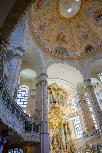 stock image Interior of the Frauenkirche Church of Our Lady Lutheran church in Dresden, the capital of the German state of Saxony, reconstructed after its destruction in Second World War, 8 September 2024