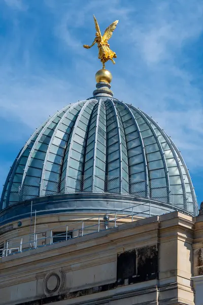 stock image Glass dome of the Dresden Academy of Fine Arts (HfBK Dresden), university of visual arts located on Bruhl's Terrace in Dresden, Saxony, Germany