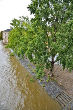 High water levels on Vltava river after storm Boris caused torrential rains and floods in Central and Eastern Europe, in Prague, Czech Republic on 16 September 2024 clipart