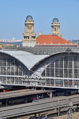 Prague Main Railway Station (Praha hlavni nadrazi), the busiest railway hub in Czechia, in Prague, capital of Czech Republic on 20 September 2024 clipart