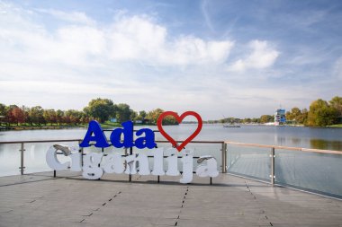 Ada Ciganlija river island turned into a park and a lake, located on the Sava river in central Belgrade, Serbia on 24 October 2024 clipart