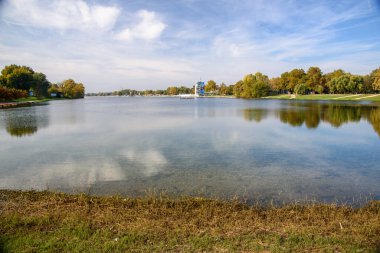 Ada Ciganlija river island turned into a park and a lake, located on the Sava river in central Belgrade, Serbia on 24 October 2024 clipart