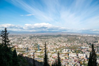 Aerial panoramic view from Mtatsminda Park of Tbilisi, capital of Georgia on 22 October 2024 clipart