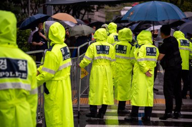 Korean police securing the Arms Forces Day military parade of Korean Army in Seoul capital of South Korea on 26 September 2023 clipart