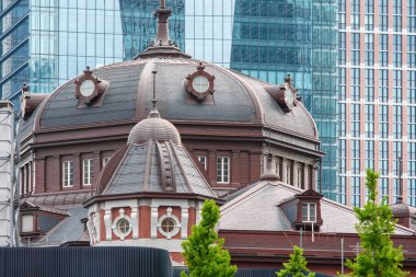 Dome of Tokyo Station building, main railway terminal in Tokyo, capital of Japan clipart