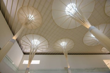 Japonya 'nın Okinawa ilinin başkenti Naha' daki Okinawa İlçe Müzesi ve Sanat Müzesi 'nin çatısı 28 Şubat 2018 tarihinde inşa edilmiştir.