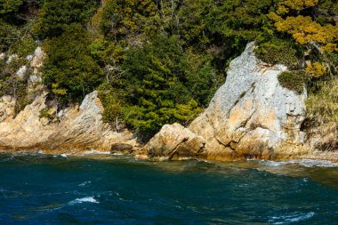 Hamanakako, Hamana Gölü, Hamamatsu, Shizuoka bölgesindeki Pasifik Okyanusuna bağlı tuzlu göl manzarası