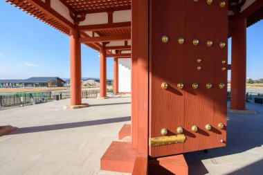 Remains of Heijo Palace, the imperial residence and the administrative centre of Japan for most of the Nara period from 710 to 794 AD in Nara, Japan clipart