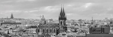 Aerial cityscape panoramic view of Prague, capital city of Czech Republic on 12 January 2025 clipart