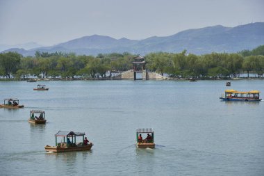 Kunming lake and the Summer Palace, complex of imperial Chinese gardens and palaces in Beijing, China on 20 April 2024 clipart