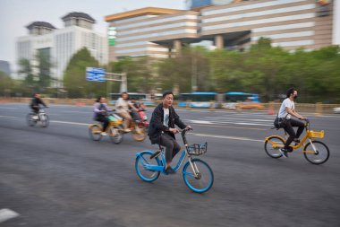 Changan Avenue, major road near Tiananmen Square in Beijing, capital of China on 18 April 2024 clipart