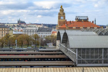 Prague Main Railway Station (Praha hlavni nadrazi), the busiest railway hub in Czechia, in Prague, capital of Czech Republic on 1 February 2025 clipart