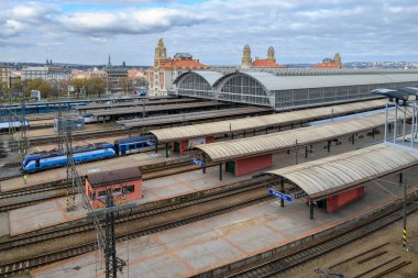 Prague Main Railway Station (Praha hlavni nadrazi), the busiest railway hub in Czechia, in Prague, capital of Czech Republic on 1 February 2025 clipart