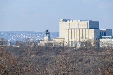 National Monument at Vitkov hill in Zizkov district in Prague, Czech Republic on 3 February 2025 clipart