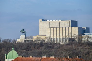 National Monument at Vitkov hill in Zizkov district in Prague, Czech Republic on 3 February 2025 clipart