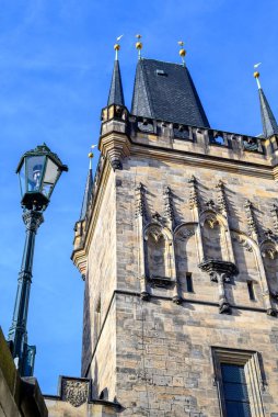 Mala Strana Bridge Tower (Malostranska mostecka vez), gothic gateway tower on the the Charles Bridge in Prague, Chech Republic clipart