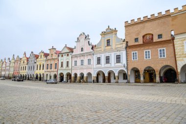 Çek Cumhuriyeti 'nin Telc kentindeki tarihi eski Telc, Unesco Dünya Mirası Sitesi 8 Şubat 2025