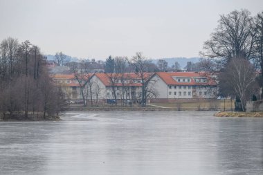 Çek Cumhuriyeti 'nin Telc kentindeki tarihi eski Telc, Unesco Dünya Mirası Sitesi 8 Şubat 2025