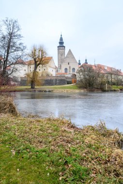 Çek Cumhuriyeti 'nin Telc kentindeki tarihi eski Telc kasabasındaki Telc kalesi, Unesco Dünya Mirası Bölgesi