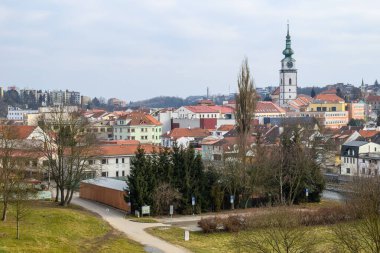 Cityscape of Trebic, old town in the Vysocina region in Moravia, Czech Republic on 8 February 2025 clipart