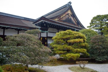 Sonbaharda Kyoto İmparatorluk Sarayı 'nın bahçeleri, Kyoto, Kansai bölgesi, Japonya