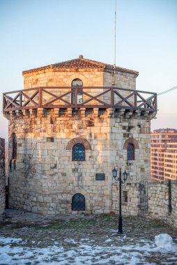Sırbistan 'ın başkenti Belgrad' daki Kalemegdan parkındaki tarihi Belgrad Kalesi 29 Aralık 2024 'te kışladı.