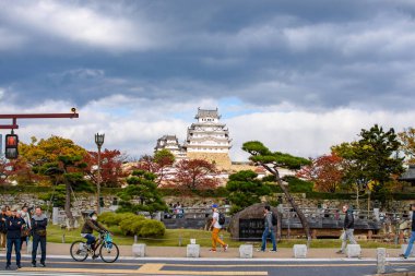 Beautiful Himeji Castle in Himeji city in Hyogo Prefecture in the Kansai region of Japan during Autumn season on 11 November 2017 clipart