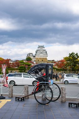 Beautiful Himeji Castle in Himeji city in Hyogo Prefecture in the Kansai region of Japan during Autumn season on 11 November 2017 clipart