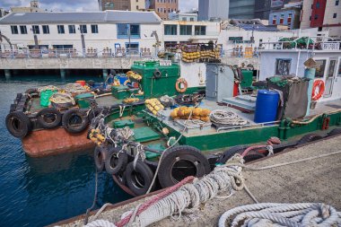 Busan Metropolitan Şehri ve Güney Kore 'deki Busan limanı, 15 Şubat 2023