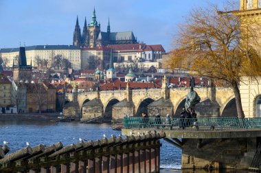 Çek Cumhuriyeti 'nin başkenti Prag' ın şehir manzarası