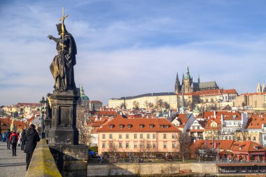 Çek Cumhuriyeti 'nin başkenti Prag' ın şehir manzarası