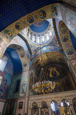 24 Nisan 2025 'te Gürcistan' ın başkenti Tiflis 'in tarihi Eski Kenti' nde bulunan Gürcü Ortodoks katedrali Dormition 'un Sioni Katedrali' nin freskleri ve içi