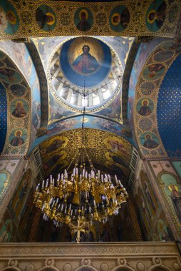 24 Nisan 2025 'te Gürcistan' ın başkenti Tiflis 'in tarihi Eski Kenti' nde bulunan Gürcü Ortodoks katedrali Dormition 'un Sioni Katedrali' nin freskleri ve içi