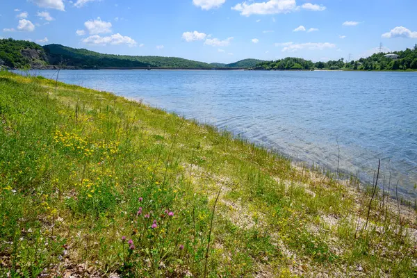 Doğu Sırbistan 'da Bor kenti yakınlarındaki bir yapay göl olan Bor Gölü (Borsko jezero) manzarası