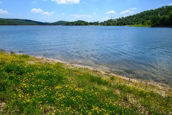 Doğu Sırbistan 'da Bor kenti yakınlarındaki bir yapay göl olan Bor Gölü (Borsko jezero) manzarası