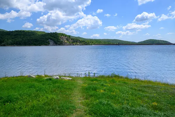 Doğu Sırbistan 'da Bor kenti yakınlarındaki bir yapay göl olan Bor Gölü (Borsko jezero) manzarası