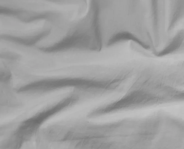 White Fabric Texture Background Gray Silk Cloth Textile Design Crumpled — Stock Photo, Image