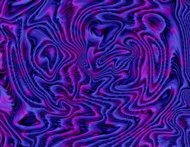 Mor ve mavinin canlı tonlarında dönen desenler içeren büyüleyici soyut bir sanat eseri. Doku sıvı mermeri andırıyor, psikedelik bir etki yaratıyor..