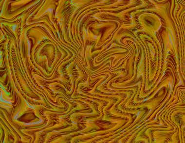 Büyüleyici soyut bir arka plan, altın ve kahverenginin tonlarında dönen desenler. Doku zengin ve organiktir, erimiş metali veya akan sıvıyı hatırlatır.. 