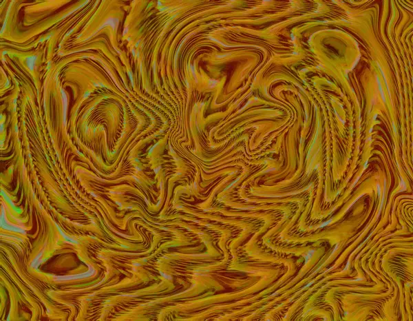 Büyüleyici soyut bir arka plan, altın ve kahverenginin tonlarında dönen desenler. Doku zengin ve organiktir, erimiş metali veya akan sıvıyı hatırlatır.. 