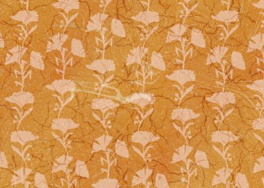 desenli arka plan, sıcak arka plan ve daha hafif çiçek şekilleri sofistike ve zarif bir estetik oluşturur