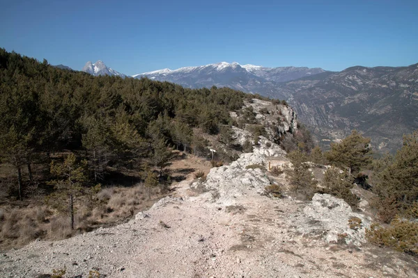 Paisaje Que Muestra Montañas Bosques Lugar Llamado Cingles Vallcebre Cataluña — Foto de Stock