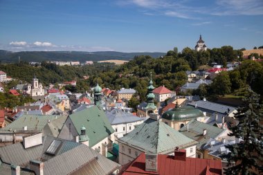 Slovakya 'nın Banska Stiavnica kentindeki güzel eski kasaba