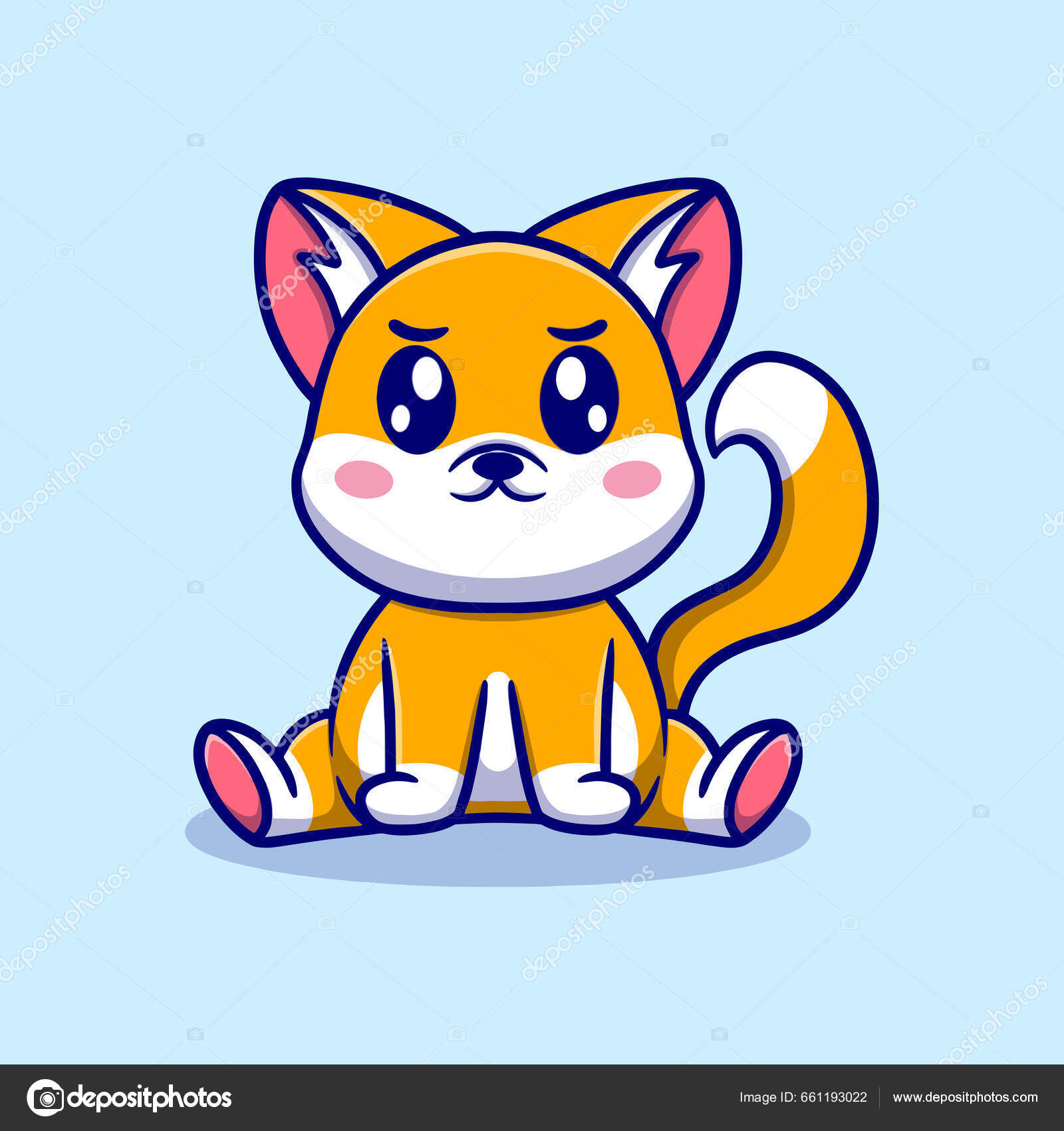 Ilustração de desenhos animados de gatinho gato vector, Vetor Premium em  2023