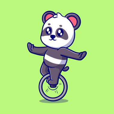 Şirin panda sirk çizgi filminde ikonu canlandırıyor. Çıkartmalar ve iş dünyası için komik bir karakter