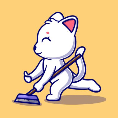 Şirin kedi. Çizgi film ikonu resimlerini sil.