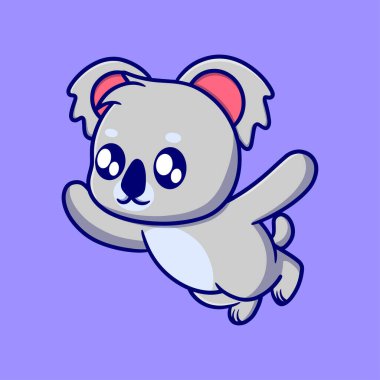 Şirin sinek koala çizgi film ikonu çizimi