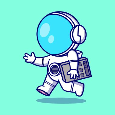 Hesap makinesi karikatür resimli sevimli astronot