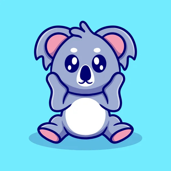Cute Baby Koala Cartoon Icon Illustration — Stock Vector